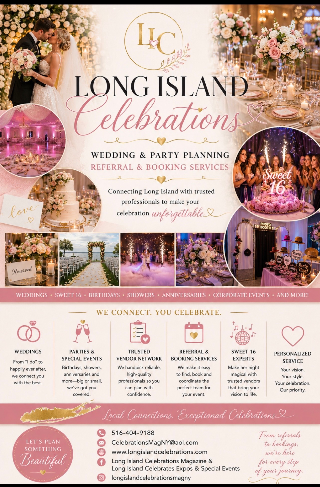Long Island Celebrations services overview flyer