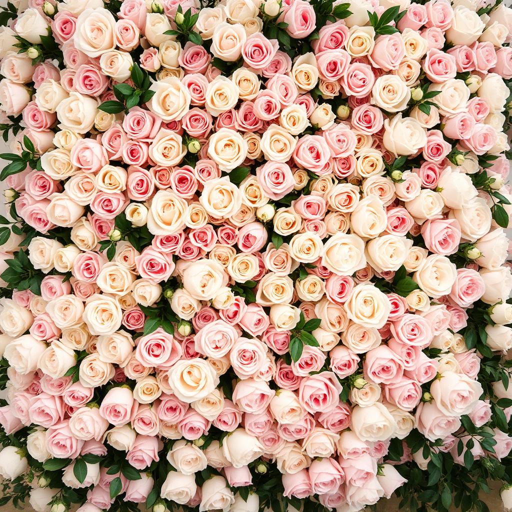 Blush rose flower wall
